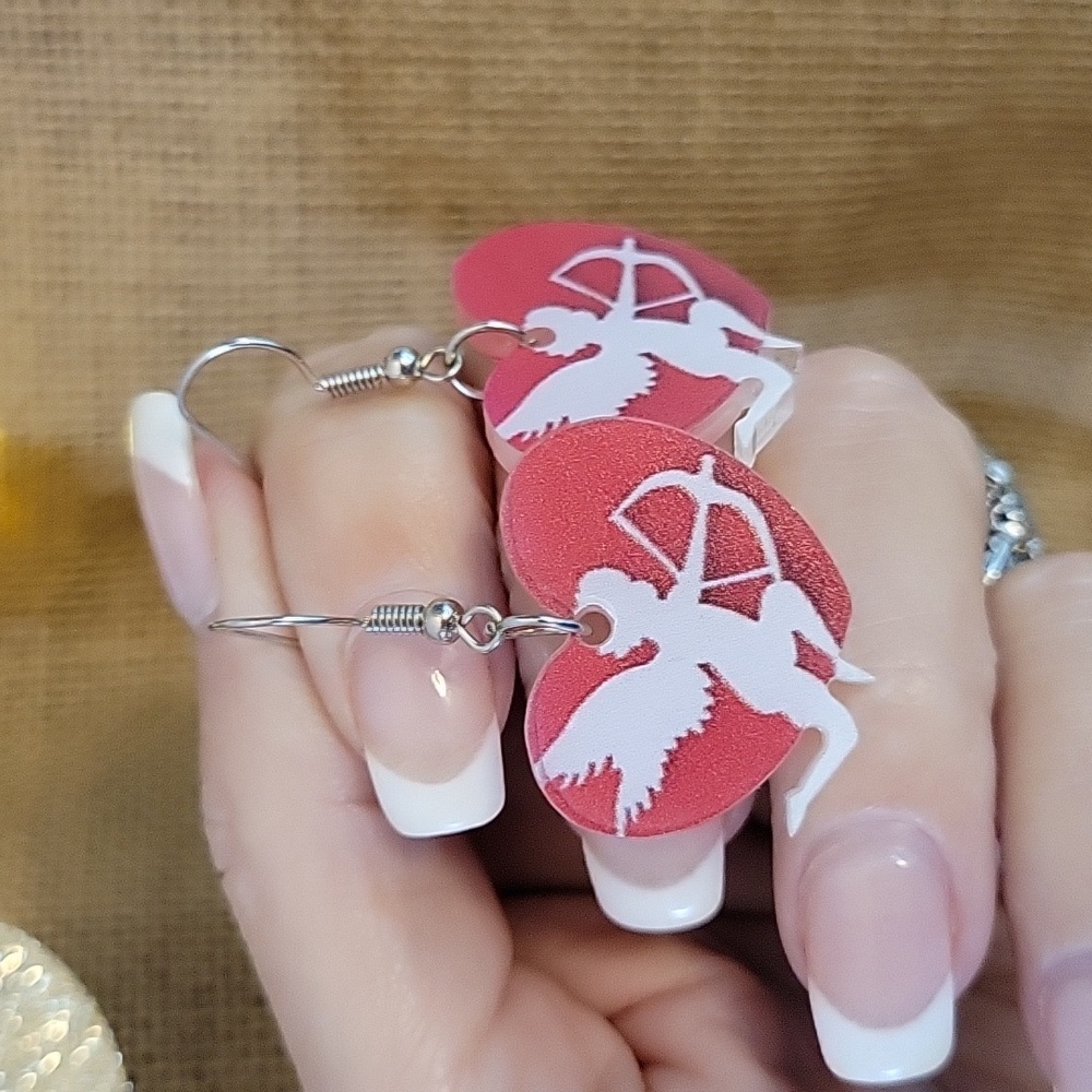 CUPID HEART DROP EARRINGS